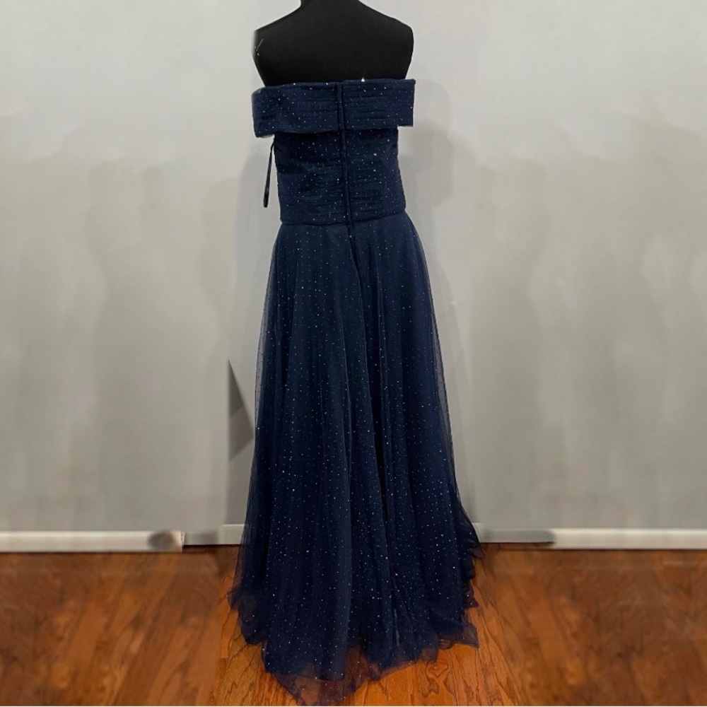 La Femme 28051 Tulle Off the Shoulder Beaded Gown 12 - Picture 3 of 6